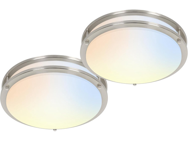 16 inch Dimmable LED Flush Mount Ceiling Light Fixture,2200LM 36W 2.7/3/3.5/4K/5K Adjustbale, 120°Light Angle, CRI90, Ceiling Lamp for Bedroom,...