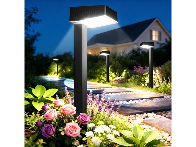 Solar Pathway Lights Outdoor, 12 Pack Garden Lights Solar Powered Path Light with Focused Beam Lens, 2 Light Modes Waterproof Outdoor Solar Light...