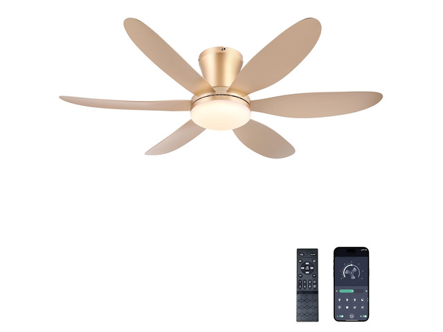 Ceiling Fans with Lights,42' Low Profile Ceiling Fan (Gold) Ceiling Fan with Light and Remote Control,Flush Mount, Reversible, Dimmable,...