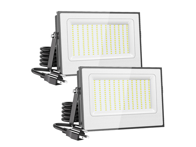 200W Flood Lights Outdoor,19000lm Bright LED Work Light with Plug,Daylight White LED Flood Lighting,IP66 Waterproof Security Yard Lights for Yard...