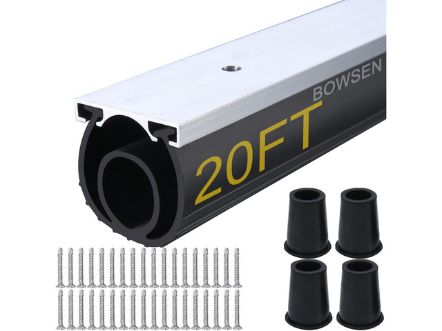 Heavy-Duty U+O Ring Universal Garage Door Bottom Seals Weatherstrip Rubber with Aluminum Track Retainer Kit (20 FT, 1-5/8' Width)