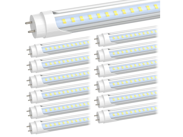 4FT LED T8 Type A+B Tube Lights, 28W(75W Equivalent), 4060LM, 6500K Single or Double End Powered, Plug and Play or Ballast Bypass, 4 Foot T10 T12...