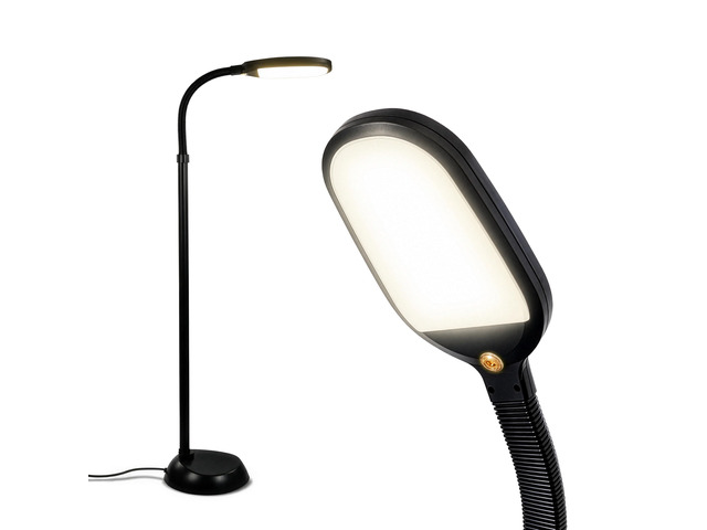 Litespan - Bright LED Floor Reading Lamp for Over Chair Crafts and Reading, Esthetician Light for Lash Extensions, Gooseneck Adjustable Standing...