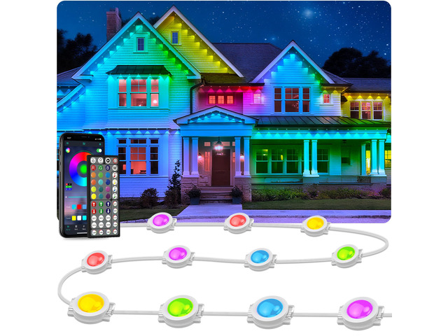 300FT Permanent Outdoor Lights,RGB Eaves Light with App Control Remote,DIY Scene Modes IP67 Waterproof Under Eave Lighting,Outdoor Lights for...