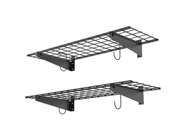 2-Pack Wall Mount Shelves, 45x15 in Wall Mounted Storage Shelves Heavy Duty, for Garage, Wall Floating Shelf, Holds up to 220 lbs, Black