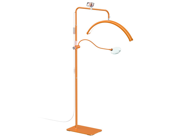 Half Moon Lash Light - Adjustable LED Floor Lash Lamp with 4X Magnifier & Phone Holder for Eyelash Extensions,Nail Art,Tattoo,Skincare,Salon...