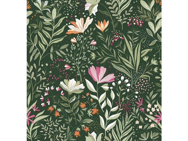 Green Floral Peel and Stick Wallpaper Boho Dark Vintage 17.3Ã—393 Floral Self Adhesive Contact Paper Botanical Nature Removable Wildflower Wallpaper...