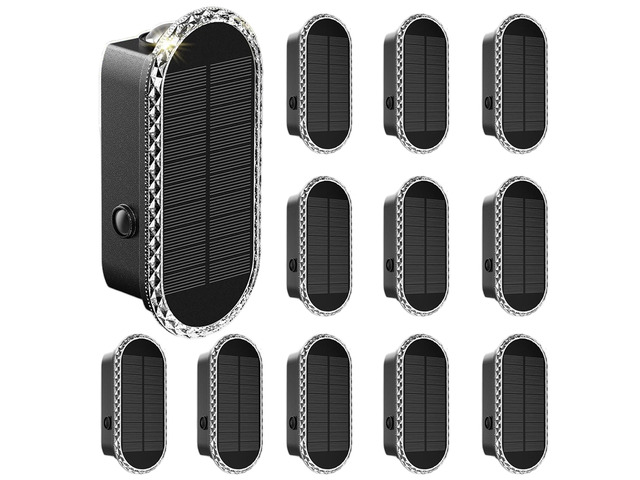 Solar Fence Lights Outdoor 12Pack,IP65 Waterproof, Up & Down Lighting Solar Wall Light for Outside, Backyard, Patio, Deck, Stair Railings and Home...