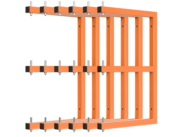 Lumber Rack Wall-Mounted Lumber Storage Rack, Heavy Duty Wood Storage Racks with 9-Level System, 1980 LB Sturdy Garage Wood Organizer, Orange...