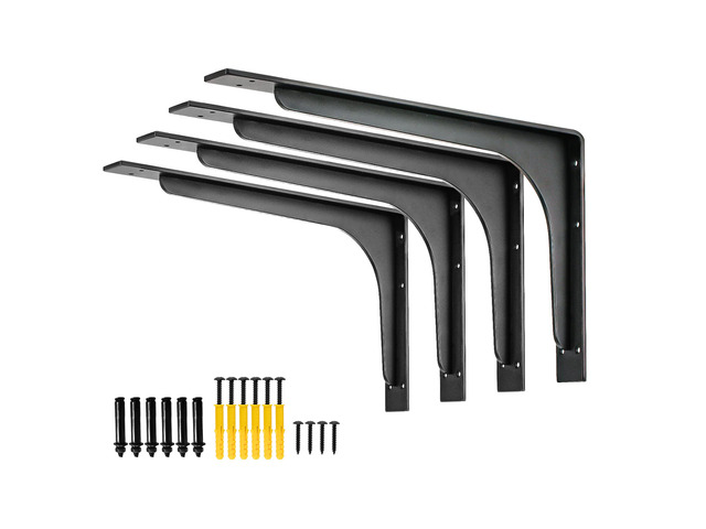 16inch x 9.5inch shelf brackets,L Shelf Bracket, die-cast formationvertical Angle, premium alloy metal heavy-duty shelf bracket, high strength...