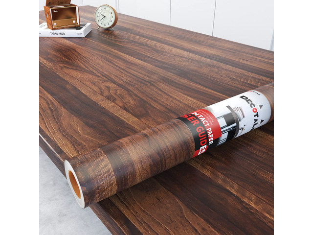 35x120 Walnut Wood Contact Paper Wood Grain Contact Paper for Countertops Waterproof Walnut Woods Peel and Stick Wallpaper Woods Wall Vinyl Wooden...