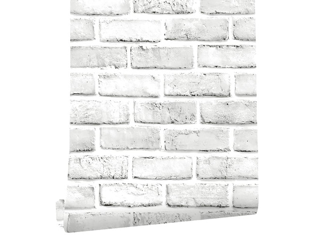 White Brick Wallpaper Peel and Stick Contact Paper Faux 591Ã—18 White Gray Brick Contact Paper for Walls Self Adhesive Removable Wall Covering for...
