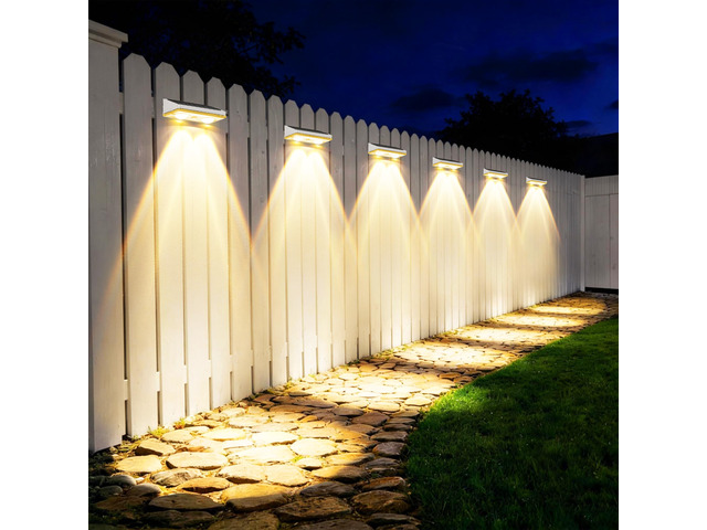 Solar Fence Lights Outdoor, 16 Pack Fence Lights Solar Powered 60LM Solar Fence Lights, 9 RGB Color Modes, IP65 Waterproof, 12H Dusk to Dawn Glow...