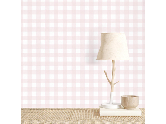 Pink Peel and Stick Wallpaper Gingham Checkered 17.3''×393'' Pink Plaid Contact Paper for Cabinets Self Adhesive Removable Wallpaper Waterproof...