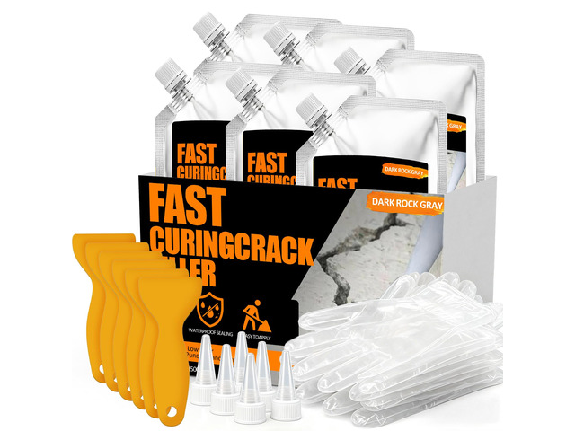 Concrete Crack Filler 6 PACK, Self-Leveling Cement Crack Repair,High Elasticity And Fast Drying, Waterproof Sealant for Driveway, Sidewalk, Patio,...