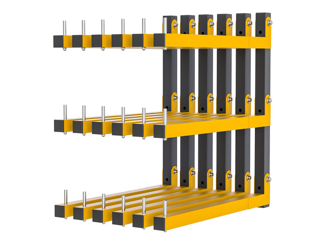6 PACK Lumber Storage Rack Wall Mount Wood Organizer Storage Racks Heavy Duty Shelf Brackets with 9-Level System 1080 LB Sturdy Folding Garage Wall...