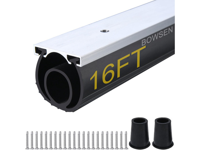 Heavy-Duty U+O Ring Universal Garage Door Bottom Seals Weatherstrip Rubber with Aluminum Track Retainer Kit (16 FT, 1-5/8' Width)