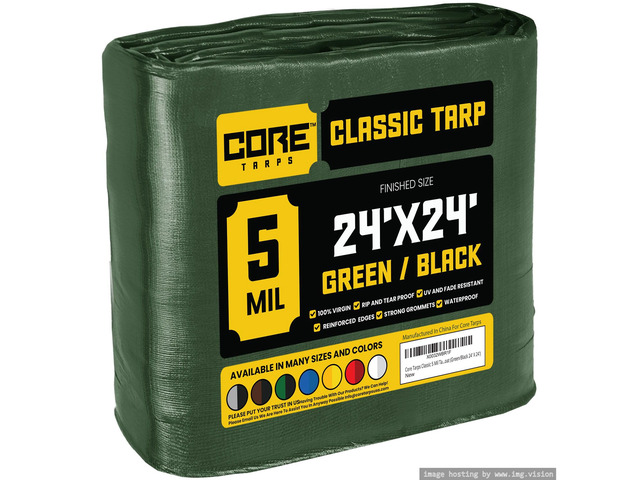 Classic 5 Mil Tarp Cover, Waterproof, UV Resistant, Rip and Tear Proof, Poly Tarpaulin with Reinforced Edges for Roof, Patio, Pool Cover, Boat...