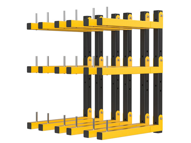 Lumber Rack Wall Mount Storage Racks Folding Wood Organizer Heavy Duty Shelf Brackets With 9-Level 1080 Lbs Capacity Yellow Metal Utility Racks...