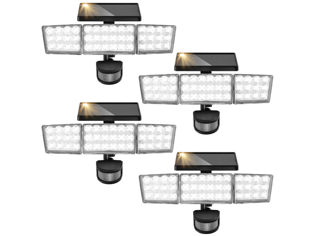 Solar Lights Outdoor, 3500LM 168 LED Motion Sensor Solar Flood Lights, 3 Heads 300Â° Wide Angle, 3 Modes IP65 Waterproof Solar Security Lights for...