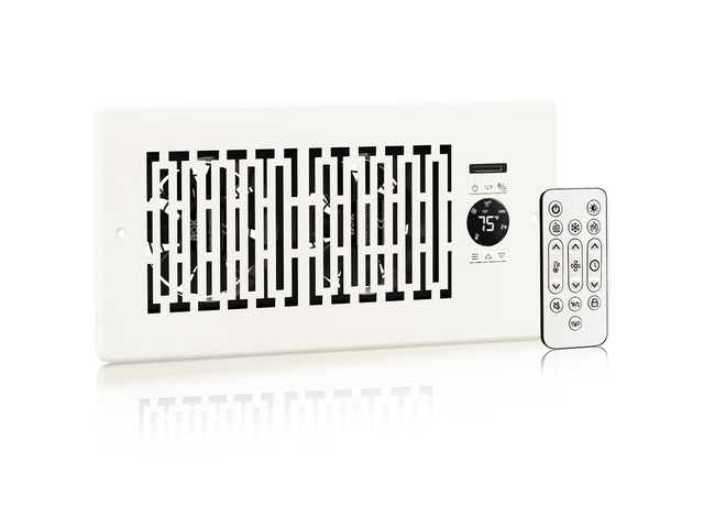 Register Booster Fan Fits 4 x 10 Register Holes, 10-Speed Control Heating Cooling AC Vent Fan, Smart Booster Fans with Intelligent Thermostat and...