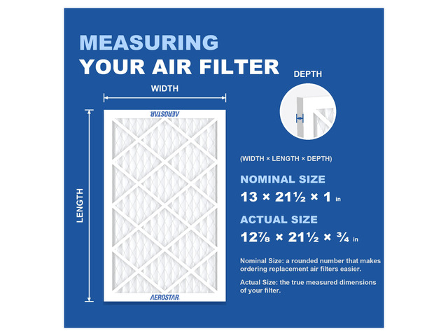 Air Filter 13 x 21 1/2 x 1 MERV 8 Furnace Filter, 4 Pack AC Filter & HVAC, Actual Size (12 7/8 x 21 1/2 x 3/4), MPR 600/FPR 5, For Dust, Pollen,...