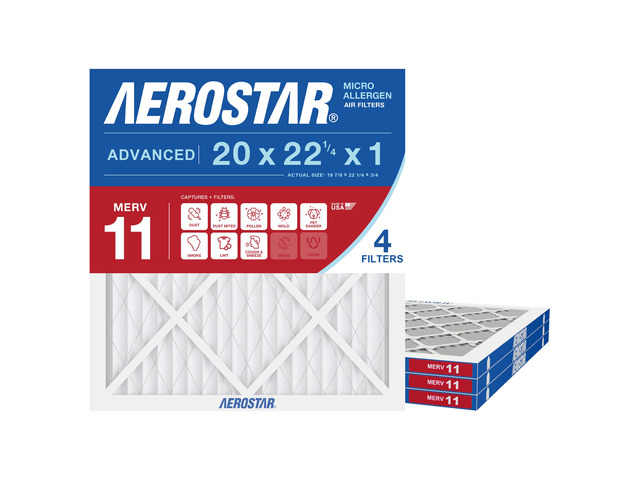 Air Filter 20 x 22 1/4 x 1 MERV 11 Furnace Filter, 6 Pack AC Filter & HVAC, Actual Size (19 7/8 x 22 1/4 x 3/4), MPR 1200/FPR 7, For Dust, Pollen,...
