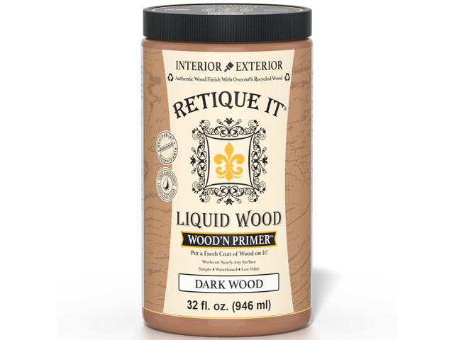 Wood'n Primer - Paint it then stain it - Stainable Wood Fiber Paint (Dark Wood, Large)