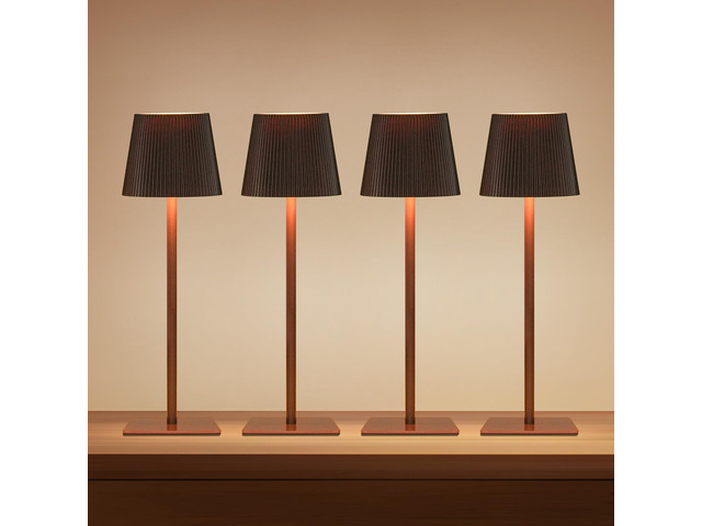 4 Pack Cordless Table Lamp,6000mAh Rechargeable Battery Operated Desk Lamp,Two Adjustable Heights,Waterproof, Touch Control & 3 Color Stepless...