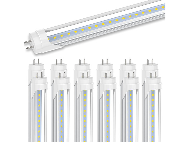 3FT LED Tube Light, Type A+B, 5000K Daylight, 12 Pack 14W(30W Equiv.), 1600LM, F25T8/F30T12 LED Replacement, Double-Ended Power, Clear Cover, ETL...