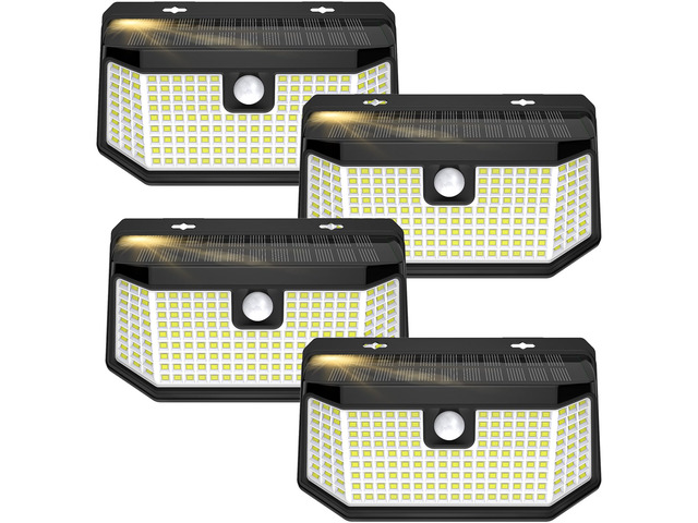 Solar Outdoor Motion Sensor Lights 2500Lm Solar Panel to 15.3 in² and 3 Modes(Security/Permanent On All Night/Smart Brightness Control) with IP65...