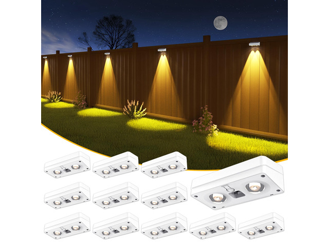 Solar Fence Lights 12 Pack, 50 Lumens Outdoor Fence Solar Lights with 12 Modes RGB Color Glow LED Solar Lights Outdoor Waterproof for Patio,...