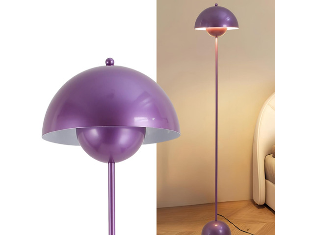 Mid-Century Modern Metal Bud Floor Lamp for Home and Office, Pearl Violet Indirect lighting, fits narrow spaces,fit for bedroom, living room &...