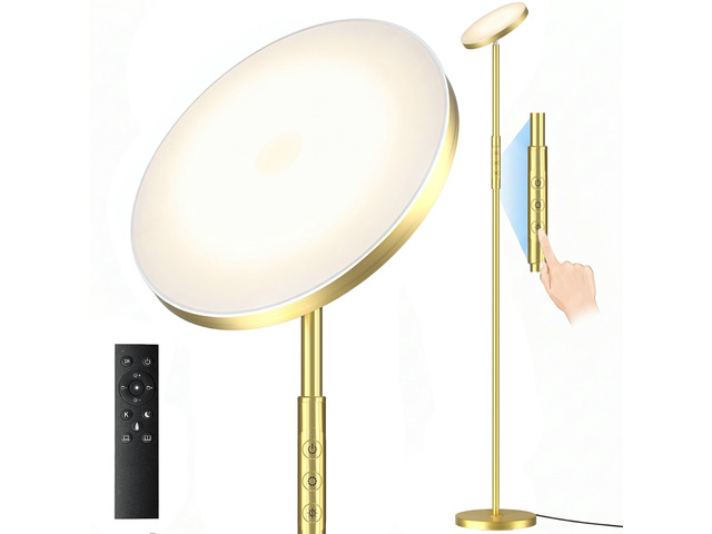 Floor Lamp, Upgraded 40W 4000LM Super Bright Torchiere LED Floor Lamps for Living Room, Stepless Dimmable Color Temperature 2700K-6500K with Remote...