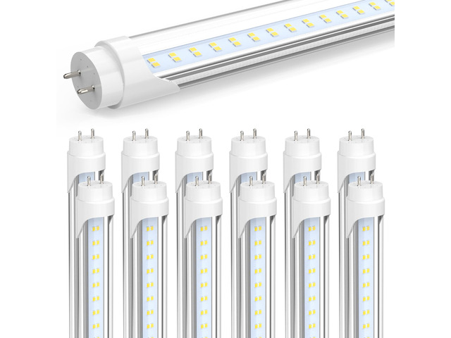 4FT LED T8 Type A+B Tube Lights, 24W, 3200LM, 6000K-12P Single or Double End Powered, Plug and Play or Ballast Bypass, 4 Foot T10 T12 Fluorescent...