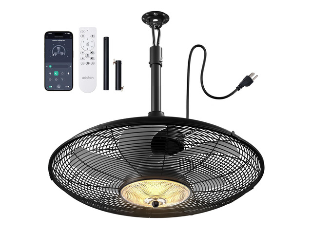 20 Inch IP65 Outdoor Ceiling Fan with Light for Patios, Remote & APP Waterproof hanging caged fan with remote and app control, 6 speeds, quiet DC...