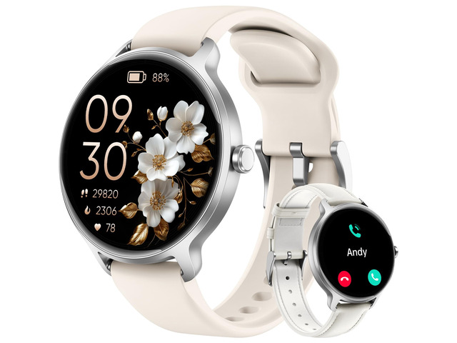 Smart Watch for Women, 1.27' AMOLED Screen Smartwatch with Answer/Make Call for iPhone/Android/Samsung, Fitness Tracker with 120+ Sport Modes,...