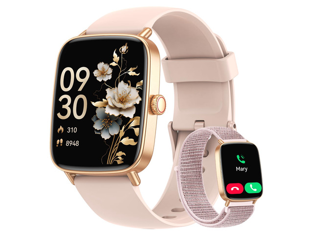 Smart Watches for Women (2 Bands), 1.85' HD Smartwatch for Android iPhone Samsung, Bluetooth Calls, Heart Rate SpO2 Sleep Monitor, 120+ Sport...