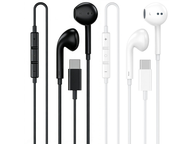 2 Pack [Apple MFi Certified] USB C Headphones Wired for iPhone 18 17 16 15 Wired Earbuds with Microphone & Remote Control Noise Cancelling Type C...
