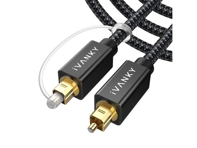 Optical Audio Cable 10ft, Toslink Fiber Optic S/PDIF Digital Audio 24K Gold-Plated, Braided, CL3 Rated, for Soundbar TV Samsung Xbox PS4 Sonos Home...