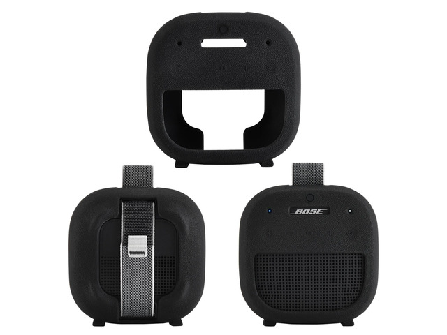 Silicone Case Sleeve for Bose SoundLink Micro 2nd Gen,Protective Case for Bose SoundLink Micro 2,with Carabiner (Black)