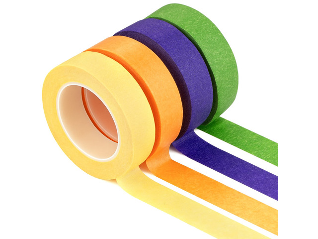 Upgrade Colored Masking Tape 4 Rolls. 0.65 in x 45 Ft Premium Colored Tape Set. Suitable for DIY Supplies, Mark, Shielding Protection. Enhanced...