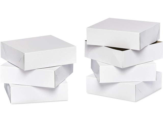 Square White Gift Boxes with Lids, for Birthdays, Holidays and All Occasions, (6 Boxes, 9'' x 9'')
