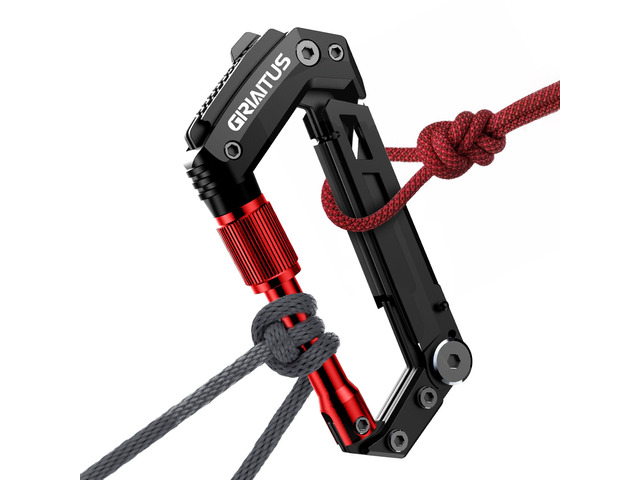 Carabiner Multitool with Pocket Knives, EDC Carabiners, for Camping Hiking Serrated Knife, Rope Cutter, Screwdriver, Can Bottle Opener, Ruler,...