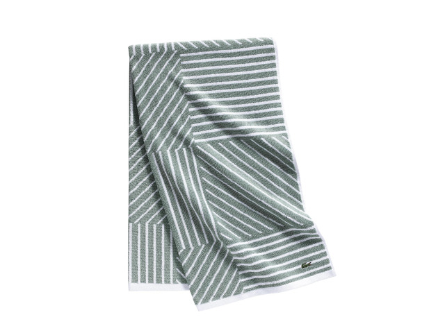 Guethary Striped 100% Cotton Bath Towel, Aloe, 30'x54' Reversible Modern Geometric Design, Soft & Absorbent, Durable & Lightweight, Machine...