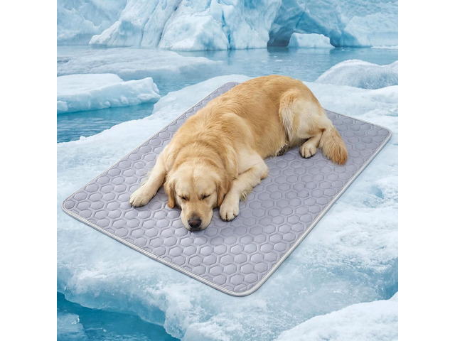 Pet Cooling Mat for Dogs Thick Soft Washable Dog Cooling Mat Indoor Upgrade Waterproof Non-Slip Self Cooling Pad for Dog and Cat (Grey, 19'' x 30''...