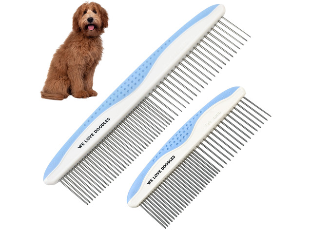 Metal Comb for Dogs, Dog Grooming Detangler Combs For Matted Hair, 2 Pack