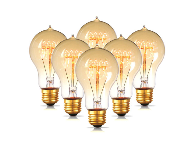 6-Pack Edison Light Bulb 60 Watt Dimmable A19 Vintage Warm Bulb Antique Vintage Old Fashioned E26 Incandescent Light Bulbs, Amber 2200K Warm White,...