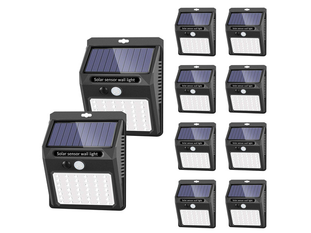 Solar Lights Outdoor [10 Pack /3 Working Mode], Solar Security Lights Solar Motion Sensor Lights Wireless IP 65 Waterproof Outdoor Lights for...