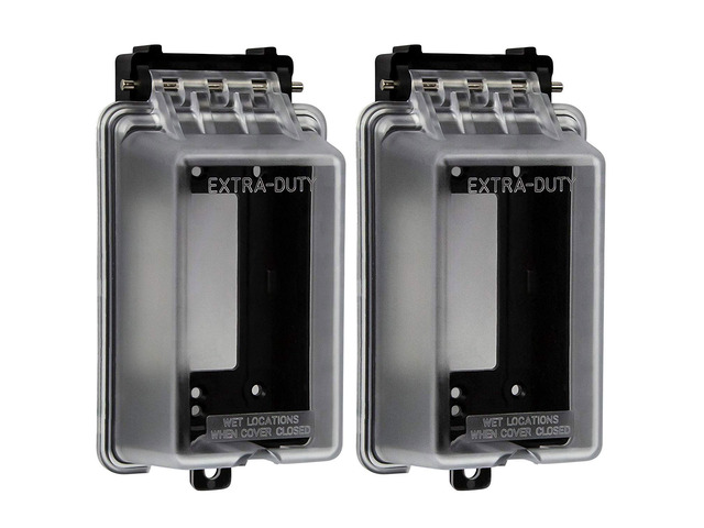 Outdoor Outlet Cover Extra-Duty in-Use Weatherproof Outdoor Decorator/GFCI Receptacle Outlets, Weatherproof Enclosure, 1-Gang 6.1H x 3.4W x 2.8D,...